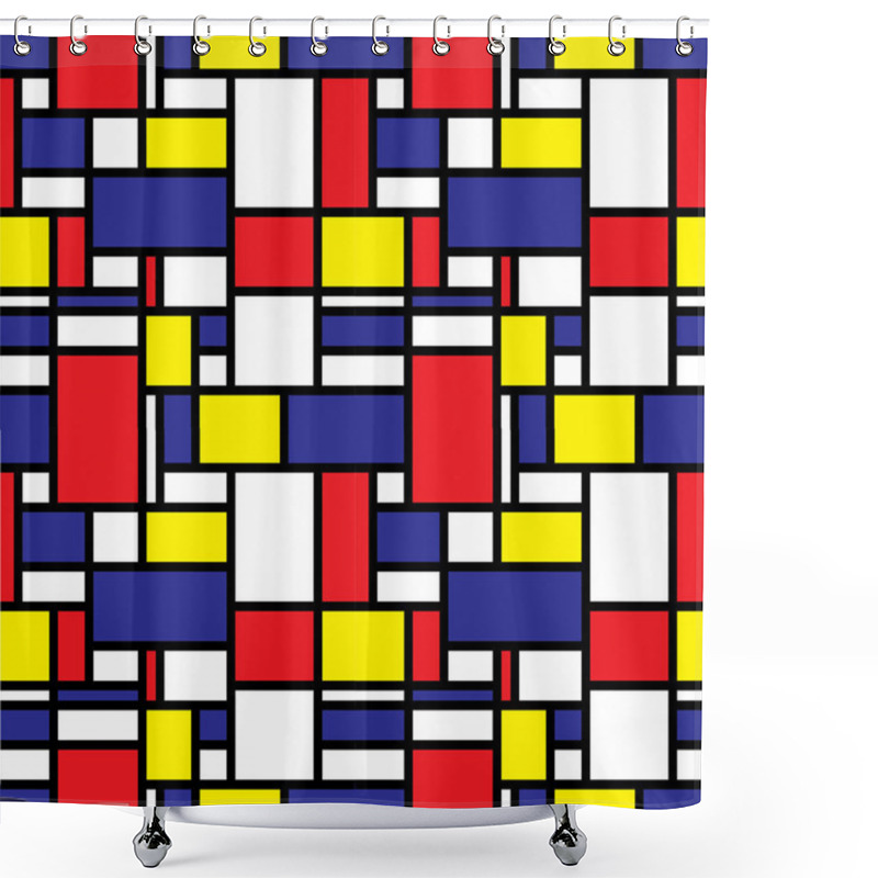 Personality  Seamless Mondrian Background Shower Curtains