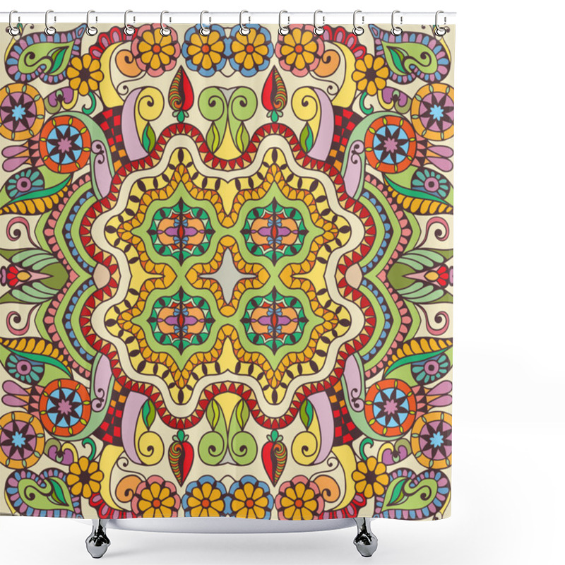 Personality  Vector Floral Geometric Seamless Pattern, Ethnic Ornament Shower Curtains