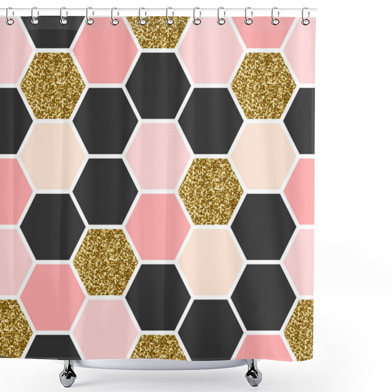 Personality  Hexagon Seamless Pattern Shower Curtains