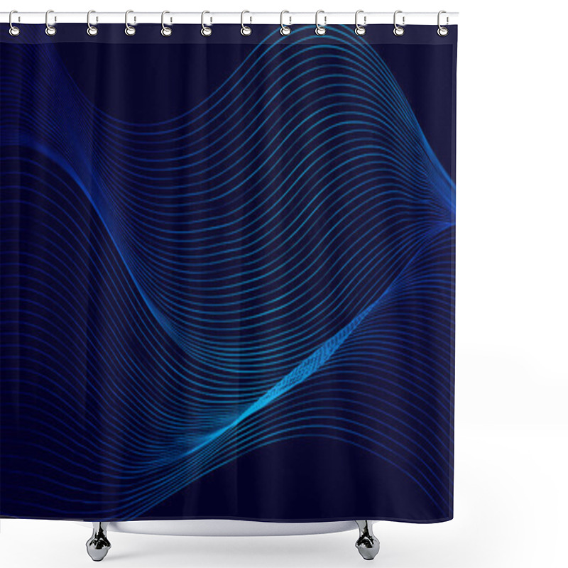 Personality  Futuristic Abstract Vector Blue Background. Suitable For Web, Banner, Poster, Flyer. Smooth Lines And Calm Glow. Shower Curtains