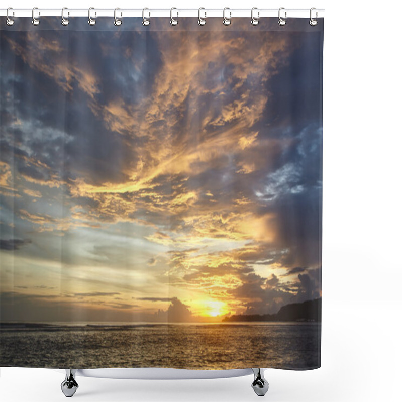 Personality  Sunset On Sea Beach Shower Curtains