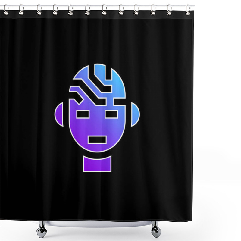 Personality  Brain Blue Gradient Vector Icon Shower Curtains