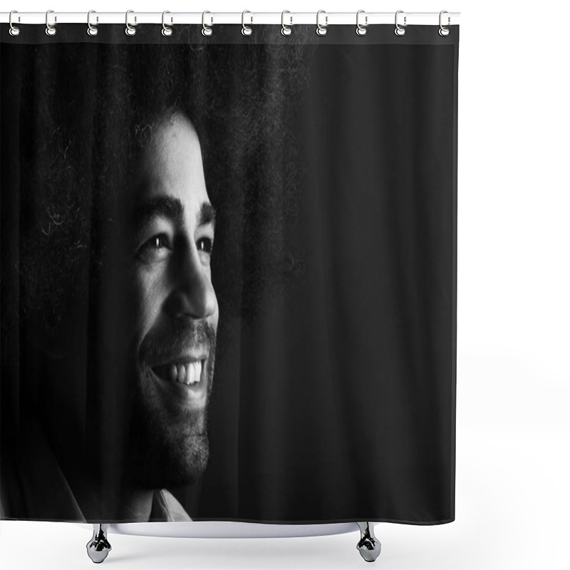 Personality  Portrait Of A Happy Man With Expressions Shower Curtains