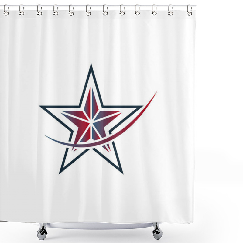 Personality  Modern Abstract Star Icon Design On A Minimal White Background Vector Illustration Shower Curtains