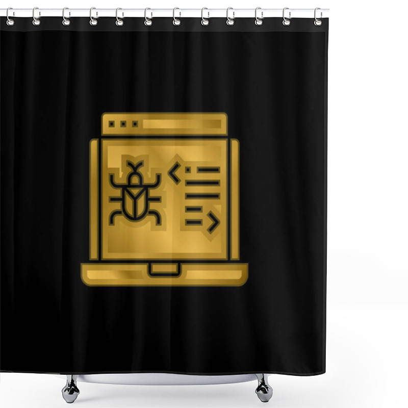 Personality  Antivirus Gold Plated Metalic Icon Or Logo Vector Shower Curtains