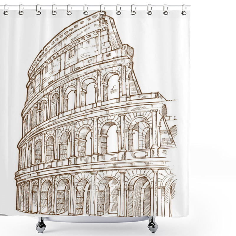 Personality  Colosseum Hand Draw Shower Curtains