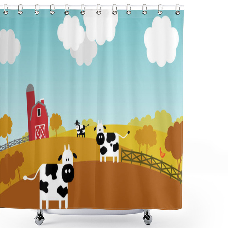 Personality  Autumn On A Farm. Shower Curtains