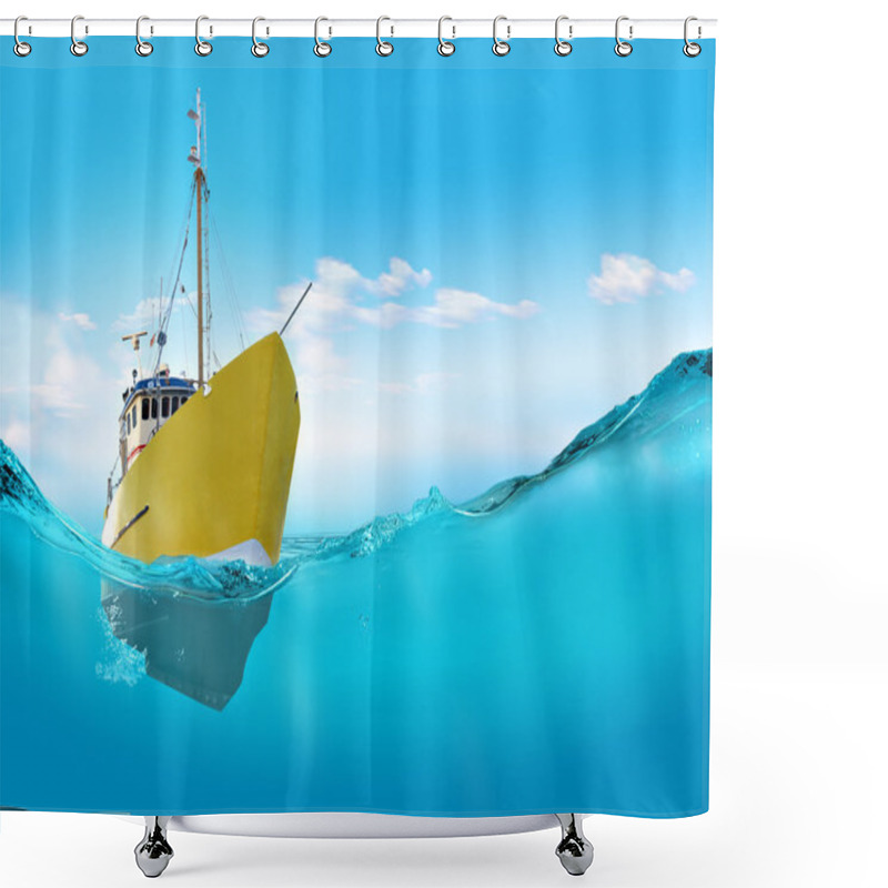 Personality  Ship In The Sea Shower Curtains