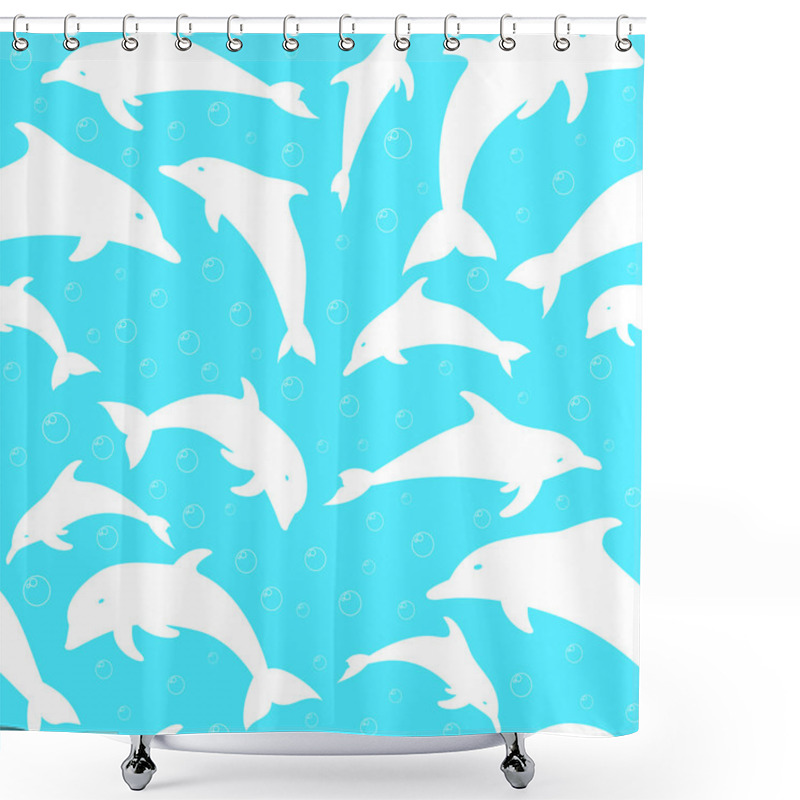 Personality  Dolphins Silhouettes Pattern Shower Curtains