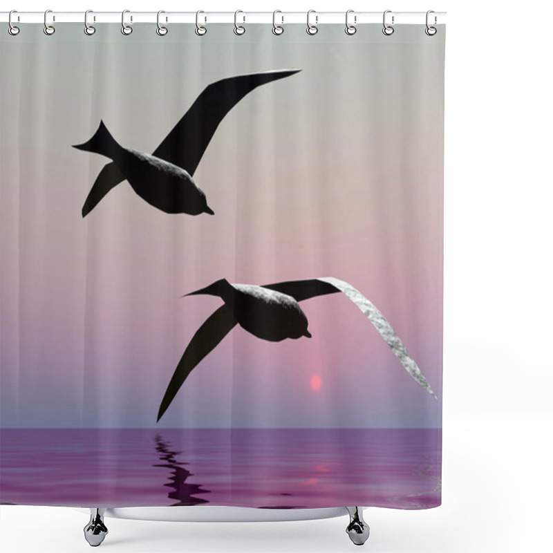 Personality  Seagul Shower Curtains