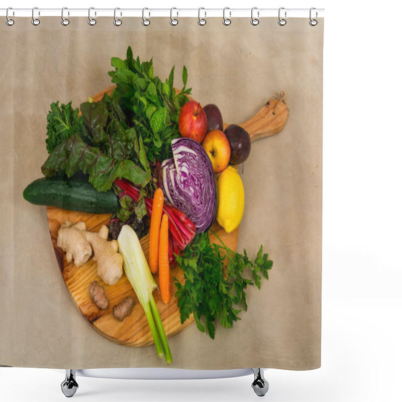 Personality  Several Vegetables On Board Shower Curtains