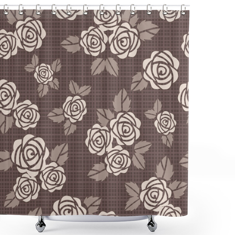 Personality  Seamless Background With Roses Shower Curtains