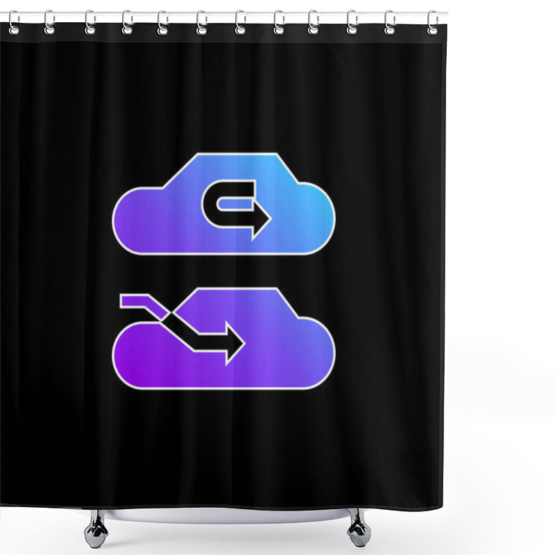 Personality  Air Conditioner Blue Gradient Vector Icon Shower Curtains