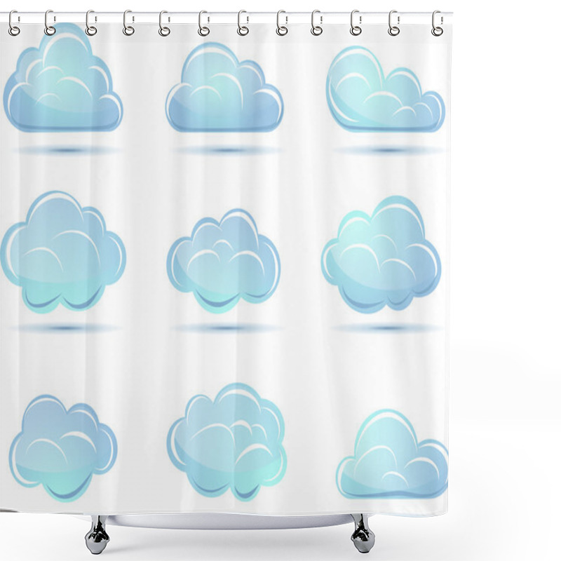 Personality  Vector Clouds Collection. Weather Icons Shower Curtains