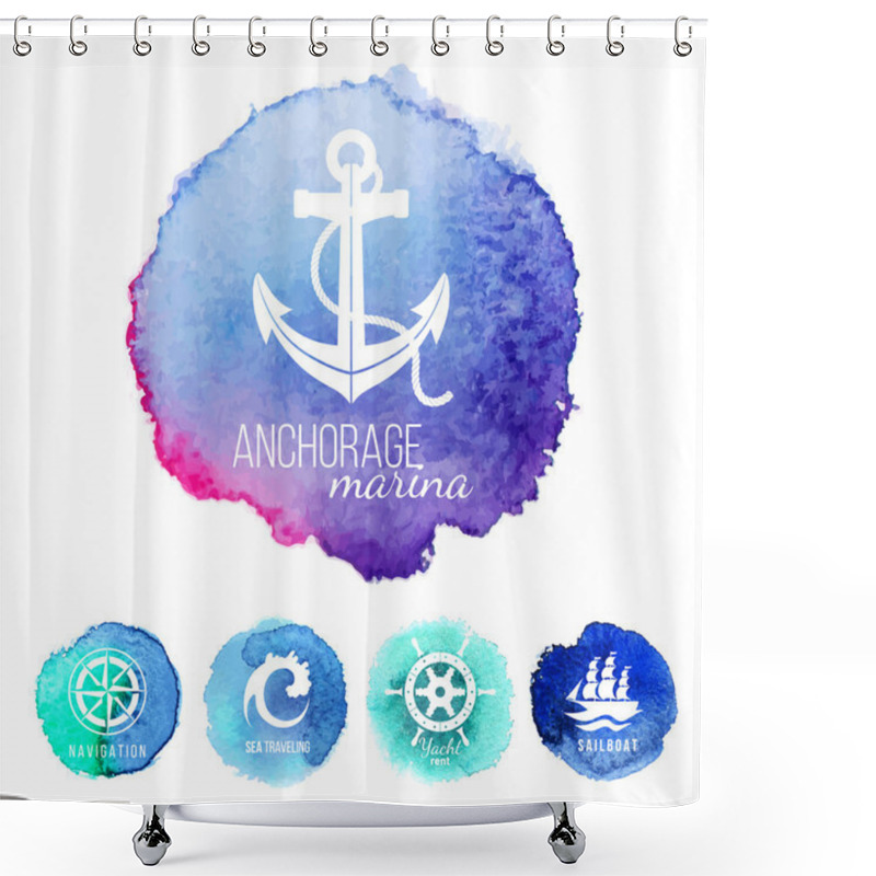 Personality  Sea Theme Logo Templates  Shower Curtains