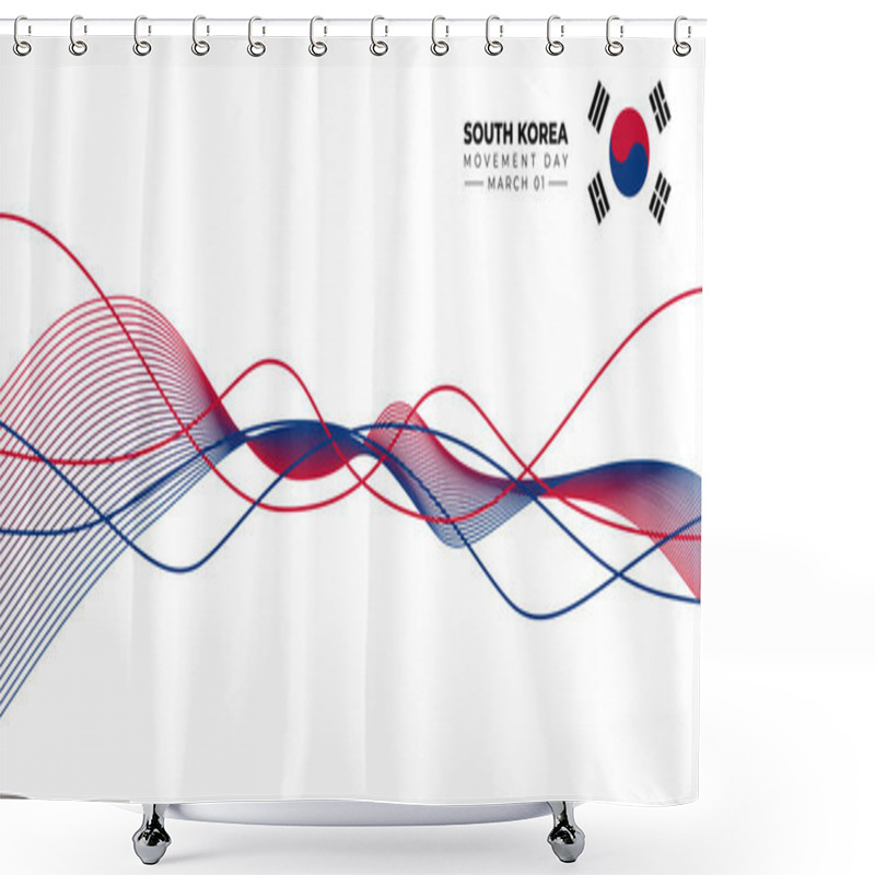 Personality  South Korea Independence Movement Day. Red And Blue Abstract Background Design. Good Template For South Korean National Day Design. Shower Curtains