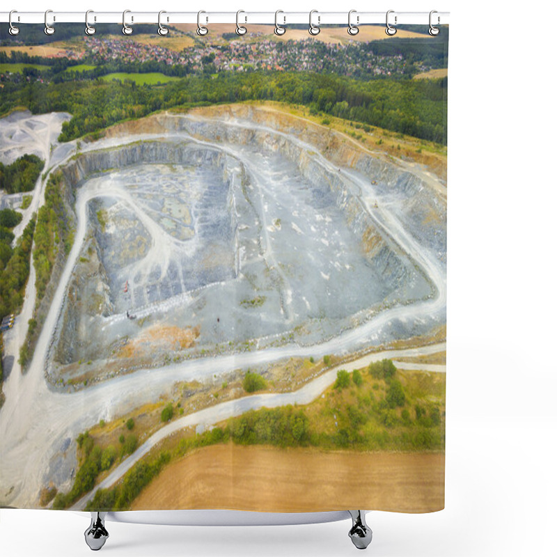 Personality  Aerial View Of Abandoned Mine Shower Curtains