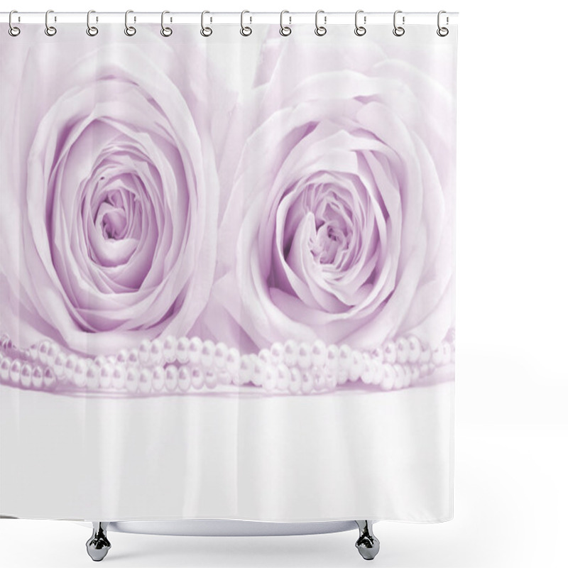 Personality   Beautiful Pink Roses With Pearl Toned In Sepia As Wedding Backg Shower Curtains