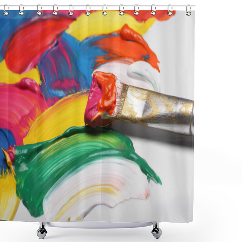 Personality  Brush And Abstract Acrylic Painted Background Shower Curtains