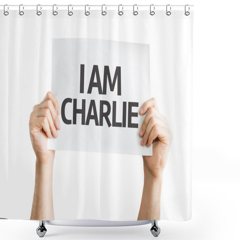 Personality  I Am Charlie Card Shower Curtains