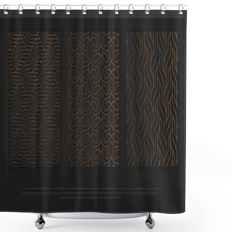 Personality  Vector Set Of Design Elements, Labels And Frames For Packaging For Luxury Products In Trendy Linear Style. Shower Curtains