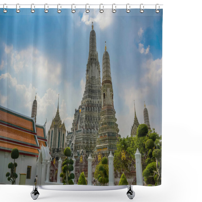 Personality  Wat Arun Ratchawararam A Buddhist Hindu Temple In Bangkok Thailand Shower Curtains