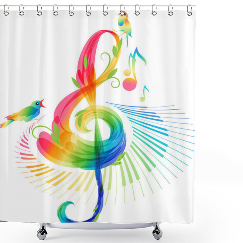 Personality  Music Background On White Background Shower Curtains