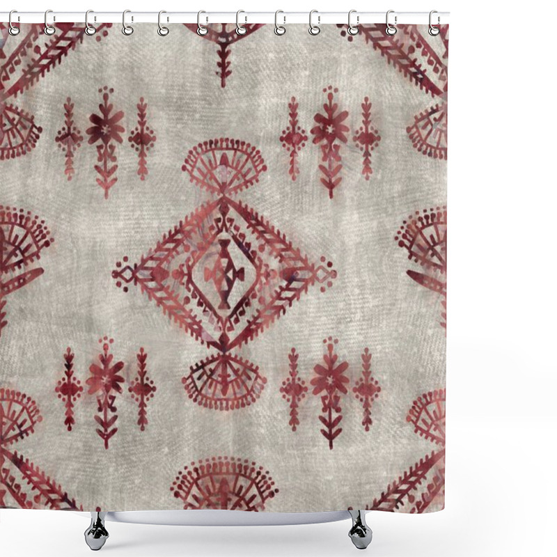 Personality  Seamless Grungy Tribal Ethnic Rug Motif Pattern. Shower Curtains