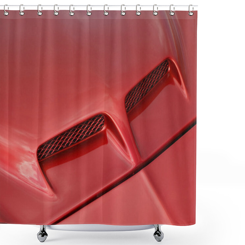 Personality  Red Sports Car Hood Shower Curtains