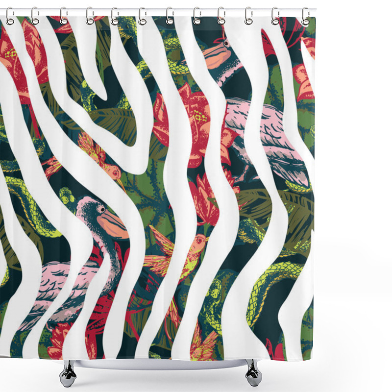 Personality  Hand Draw Tropical Fantasy Background. Shower Curtains