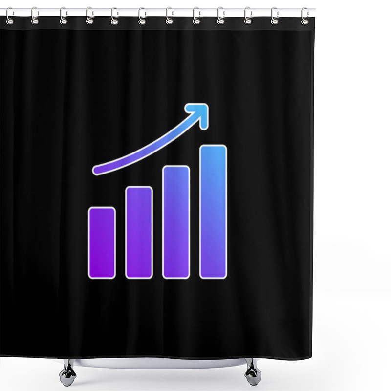 Personality  Bar Chart Blue Gradient Vector Icon Shower Curtains