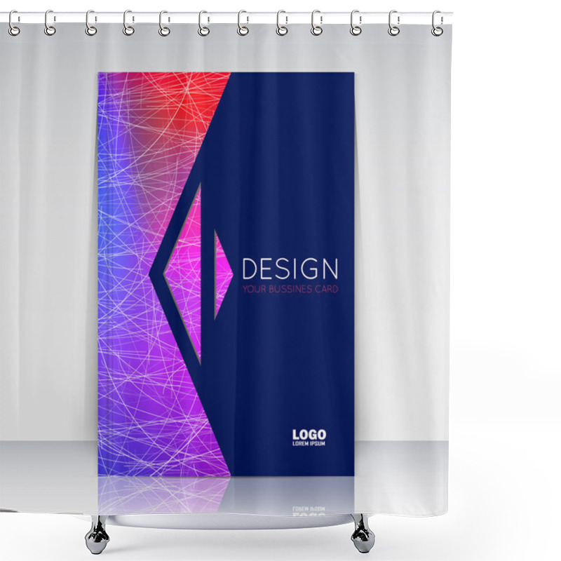 Personality  Abstract Composition. Purple, Pink Font Texture. Arrow Section Trademark. Curve Line Construction. Brochure Title Sheet. Creative Figure Logo Icon. Commercial Offer Banner Form. Modern Flyer Fiber Shower Curtains