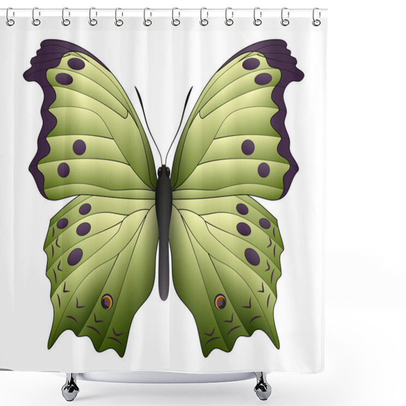 Personality  Beautiful Butterfly Isolated On A White Background Shower Curtains