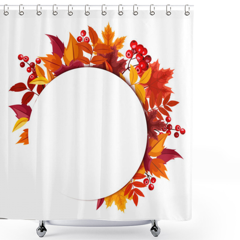 Personality  Background With Autumn Leaves. Vector Eps-10. Shower Curtains