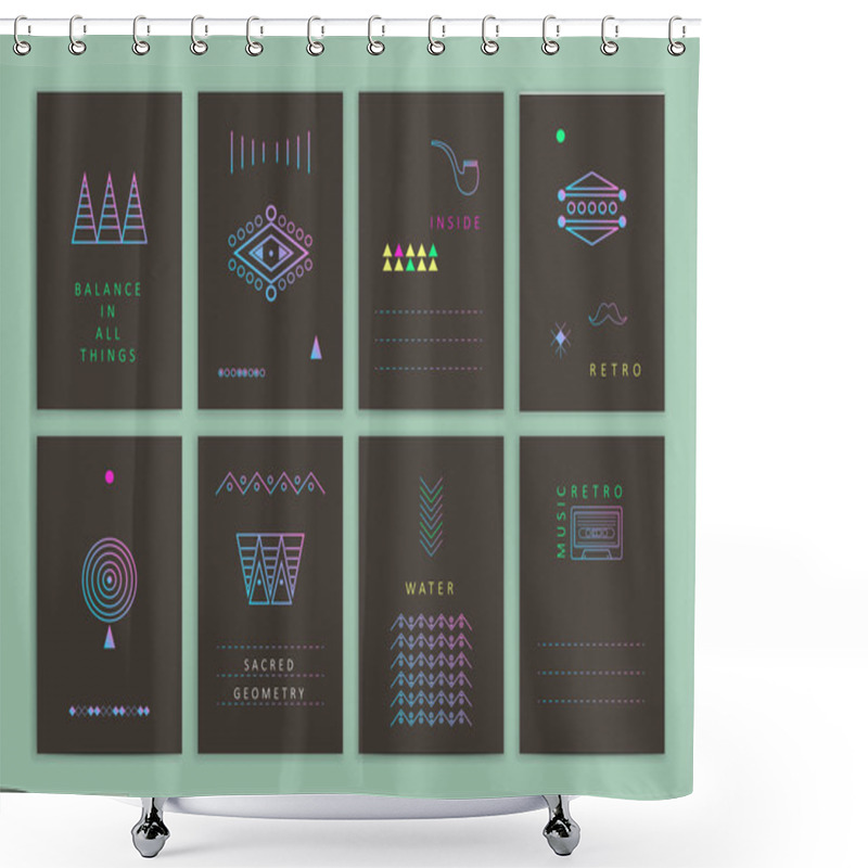 Personality  Modern Creative Cards Shower Curtains