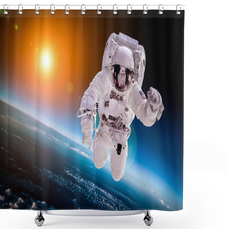 Personality  Astronaut In Outer Space Shower Curtains