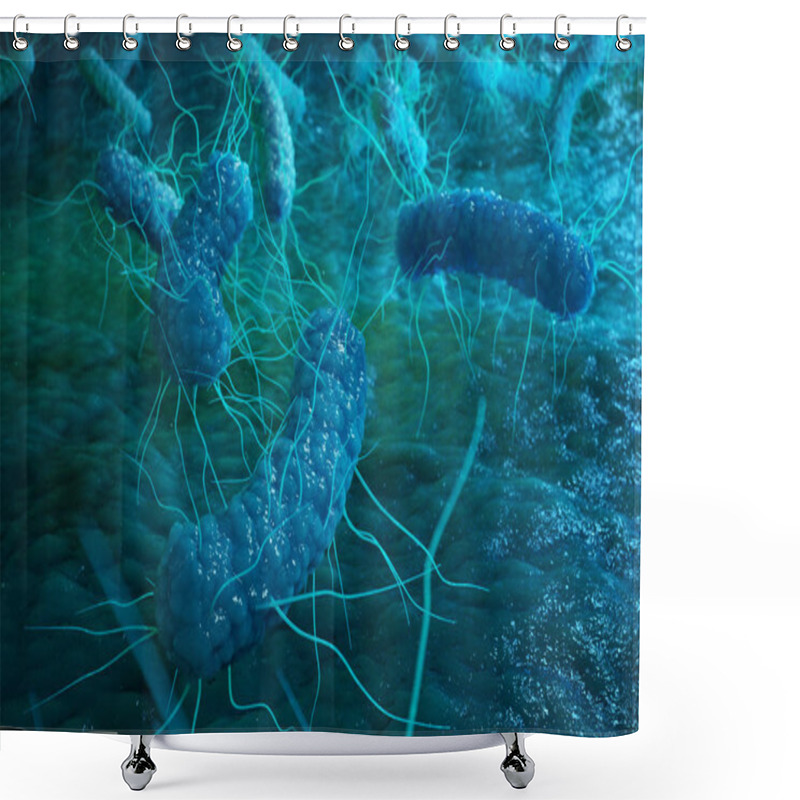 Personality  Enterobacterias Gram Negativas Proteobacteria, Bacteria Such As Salmonella, Escherichia Coli, Yersinia Pestis, Klebsiella. 3D Illustration. Shower Curtains