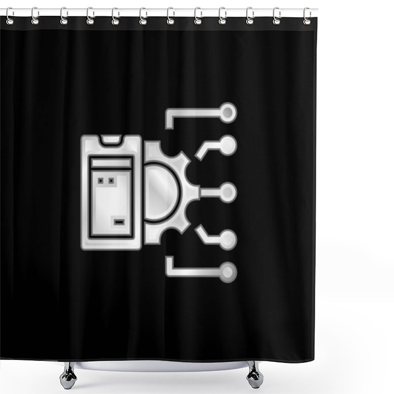 Personality  Api Silver Plated Metallic Icon Shower Curtains