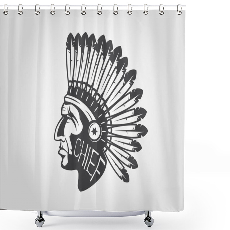 Personality  Native American Indian Chief Headdress Shower Curtains