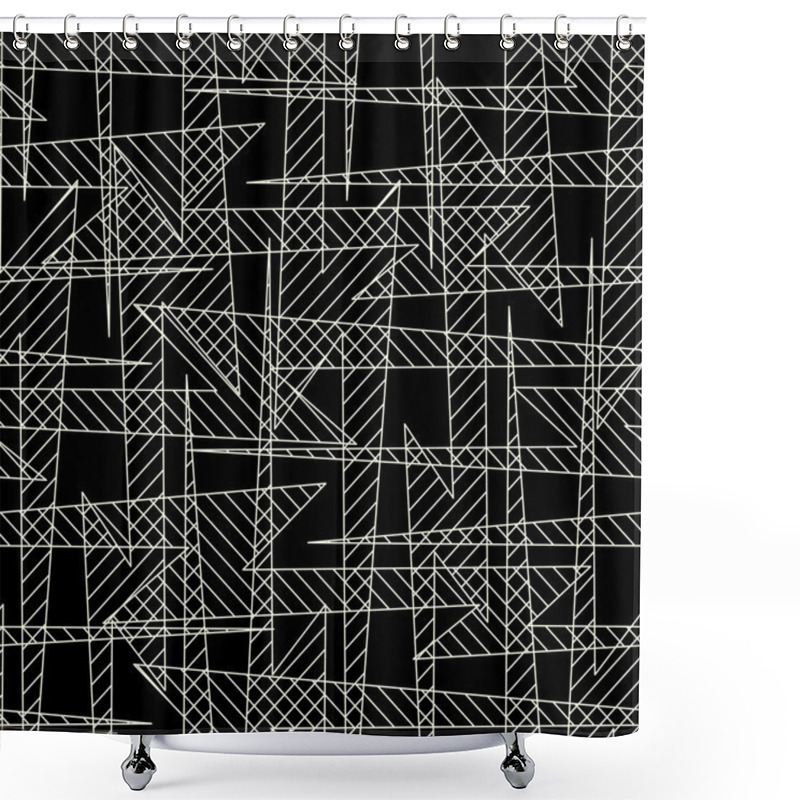 Personality  Crossed Angled Lines In A  Seamless Pattern Shower Curtains