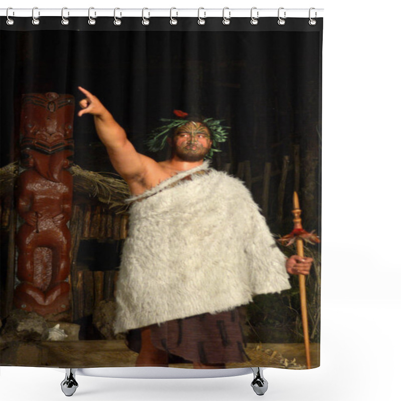 Personality  Maori Tribal Chief Shower Curtains