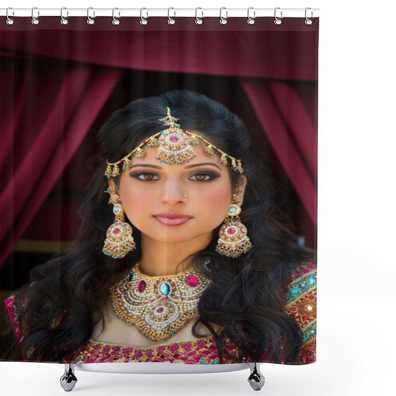 Personality  Portrait Of A Beautiful Indian Bride Shower Curtains