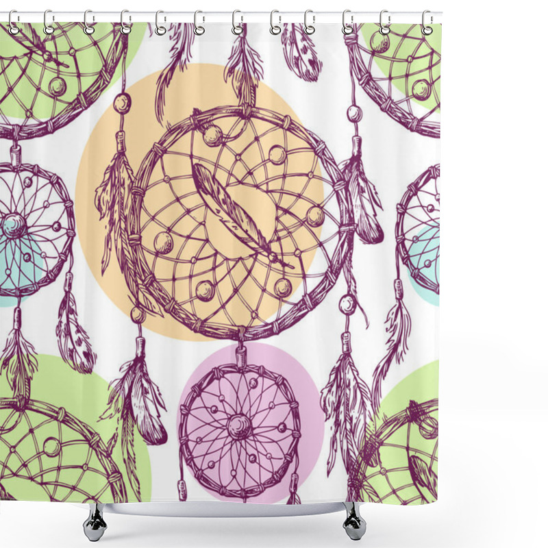 Personality  Illustration Of Dreamcatcher Shower Curtains