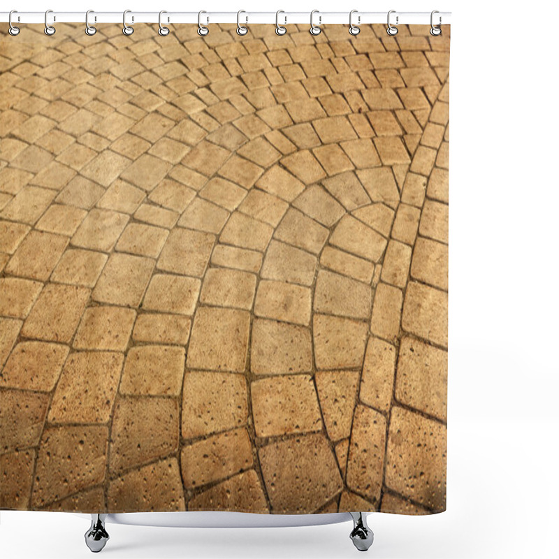 Personality  Pavement Paved With Cobblestone With Water Drops In Grunge Shower Curtains