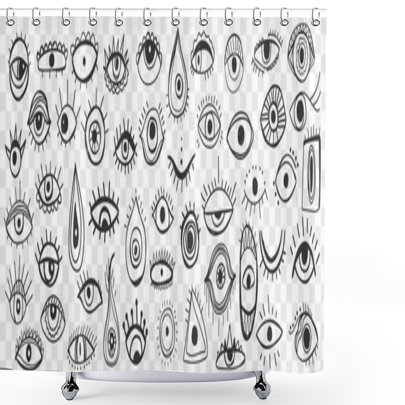 Personality  Spiritual Occult Eye Doodle Set Shower Curtains