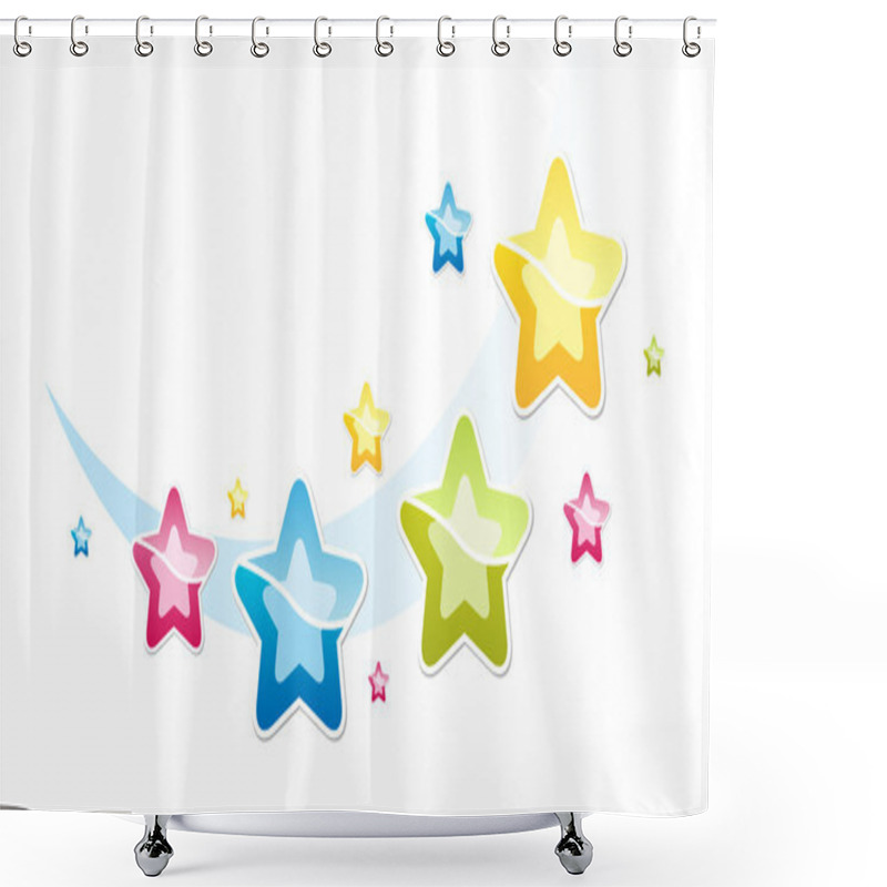 Personality  Many-coloured Stars Shower Curtains