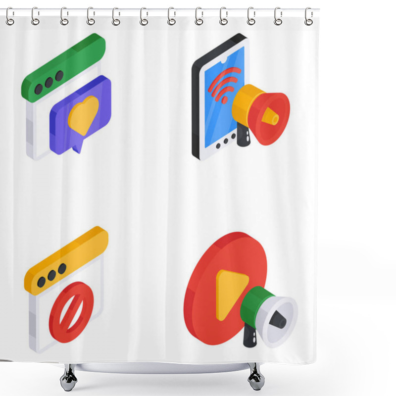 Personality  Set Of Project Management Flat Icons Shower Curtains