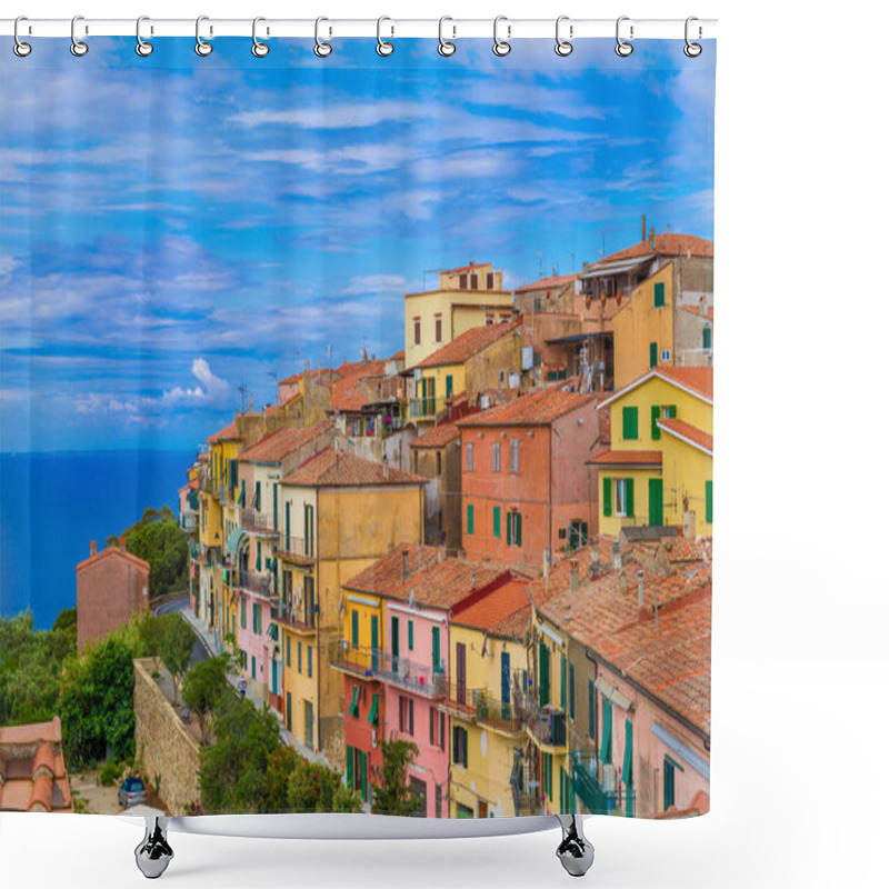 Personality  Capoliveri Village Panorama Of Elba Island, Tuscany, Italy, Europe. Shower Curtains