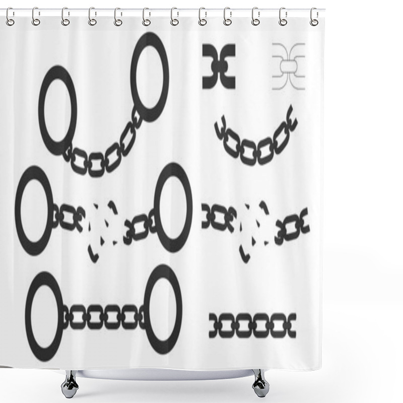 Personality  Set Of Handcuffs, Chains Shower Curtains