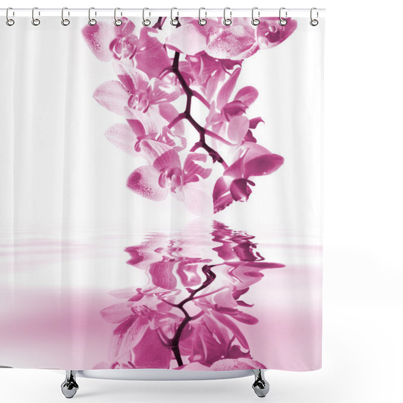 Personality  Orchid With Mirroring Shower Curtains